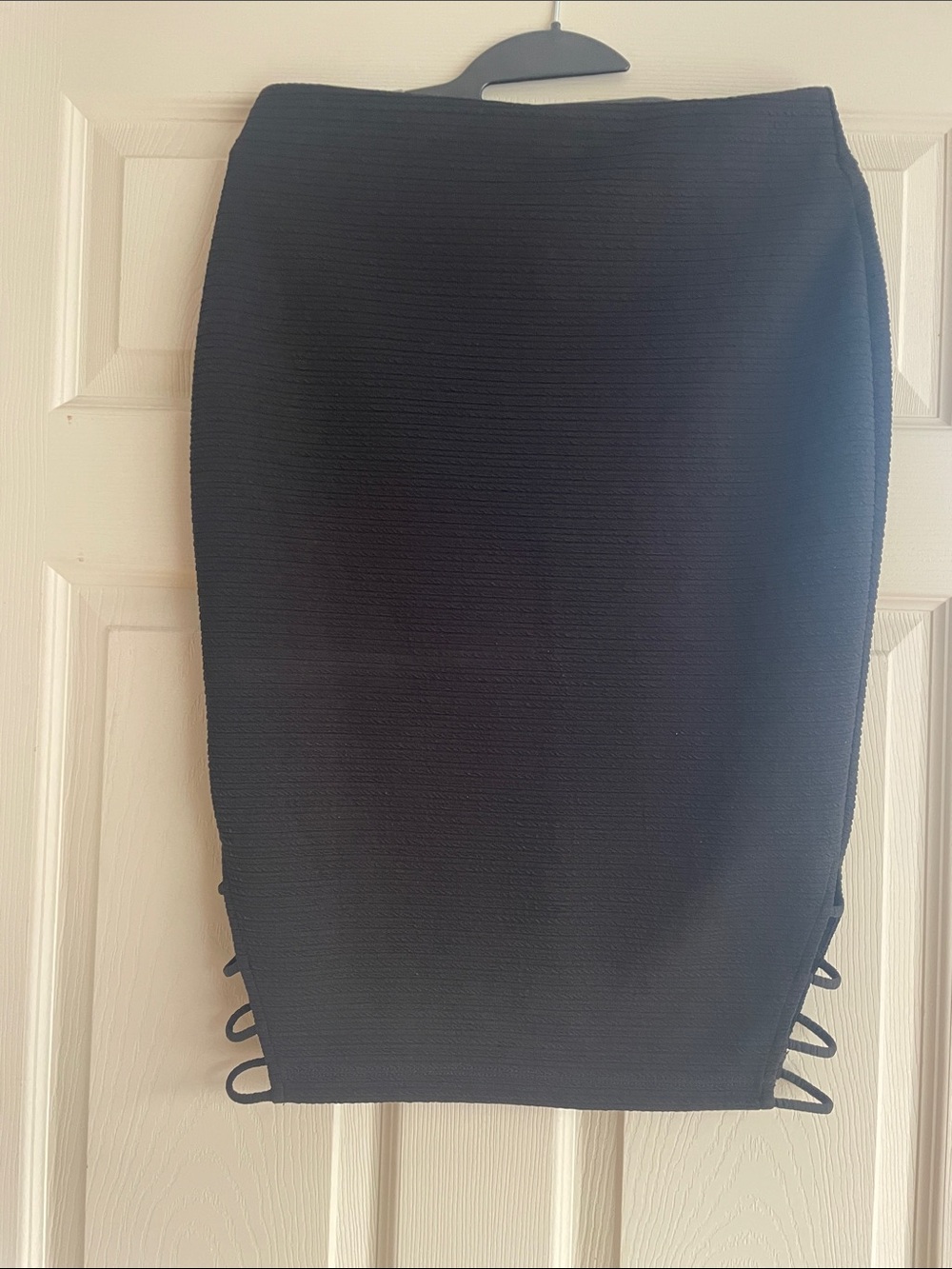 Bisou Bisou Black Lace-Up Side Detail Pencil Skirt